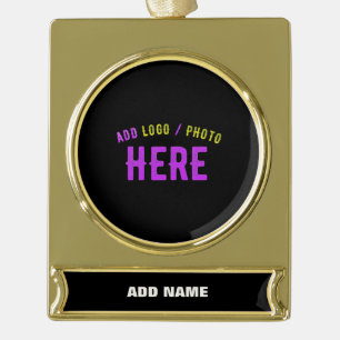MODERNE, STYLISCH ZOLLBARE, SCHWARZE VERIFIZIERTE  Banner-Ornament GOLD