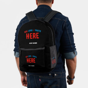 MODERNE, STYLISCH ZOLLBARE, SCHWARZE VERIFIZIERTE  BEDRUCKTER RUCKSACK