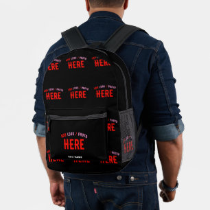 MODERNE, STYLISCH ZOLLBARE, SCHWARZE VERIFIZIERTE  BEDRUCKTER RUCKSACK