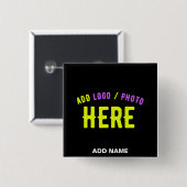 MODERNE, STYLISCH ZOLLBARE, SCHWARZE VERIFIZIERTE  BUTTON (Vorne & Hinten)