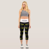 MODERNE, STYLISCH ZOLLBARE, SCHWARZE VERIFIZIERTE  CAPRI LEGGINGS (Vorderseite)