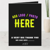 MODERNE, STYLISCH ZOLLBARE, SCHWARZE VERIFIZIERTE  DANKESKARTE (Vorderseite)