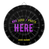 MODERNE, STYLISCH ZOLLBARE, SCHWARZE VERIFIZIERTE DARTSCHEIBE (vorne)