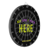 MODERNE, STYLISCH ZOLLBARE, SCHWARZE VERIFIZIERTE  DARTSCHEIBE (Vorderseite Links)