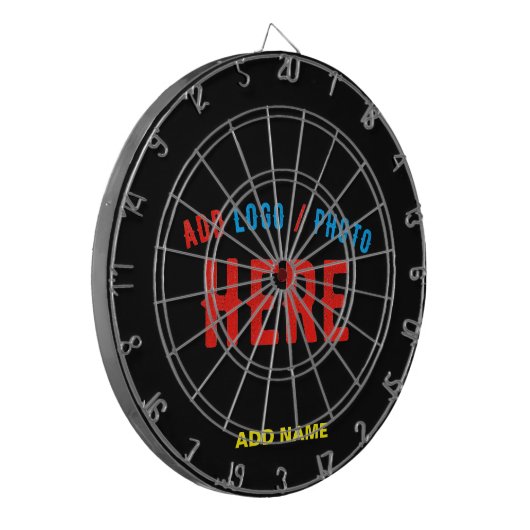 MODERNE, STYLISCH ZOLLBARE, SCHWARZE VERIFIZIERTE  DARTSCHEIBE (Vorderseite Links)