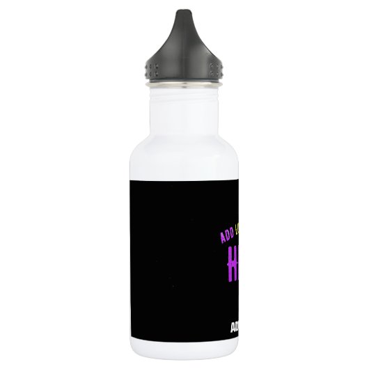 MODERNE, STYLISCH ZOLLBARE, SCHWARZE VERIFIZIERTE EDELSTAHLFLASCHE (Links)