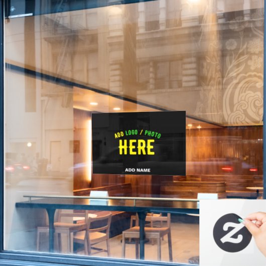 MODERNE, STYLISCH ZOLLBARE, SCHWARZE VERIFIZIERTE FENSTERAUFKLEBER (Café-Fenster)