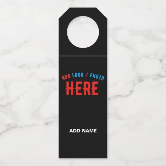 MODERNE, STYLISCH ZOLLBARE, SCHWARZE VERIFIZIERTE FLASCHENANHÄNGER (Vorderseite)