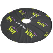 MODERNE, STYLISCH ZOLLBARE, SCHWARZE VERIFIZIERTE FLEECE WEIHNACHTSBAUMDECKE (Schrägansicht)