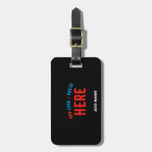 MODERNE, STYLISCH ZOLLBARE, SCHWARZE VERIFIZIERTE  GEPÄCKANHÄNGER (Vorderseite vertikal)