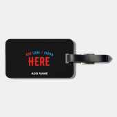 MODERNE, STYLISCH ZOLLBARE, SCHWARZE VERIFIZIERTE  GEPÄCKANHÄNGER (Rückseite horizontal)