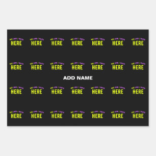 MODERNE, STYLISCH ZOLLBARE, SCHWARZE VERIFIZIERTE  GESCHENKPAPIER SET