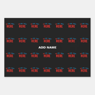 MODERNE, STYLISCH ZOLLBARE, SCHWARZE VERIFIZIERTE  GESCHENKPAPIER SET