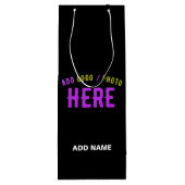 MODERNE, STYLISCH ZOLLBARE, SCHWARZE VERIFIZIERTE  GESCHENKTÜTE FÜR WEINFLASCHEN (Rückseite)