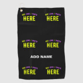 MODERNE, STYLISCH ZOLLBARE, SCHWARZE VERIFIZIERTE GOLFHANDTUCH (Vorderseite)