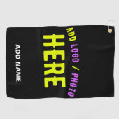 MODERNE, STYLISCH ZOLLBARE, SCHWARZE VERIFIZIERTE  GOLFHANDTUCH (Horizontal)