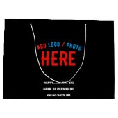 MODERNE, STYLISCH ZOLLBARE, SCHWARZE VERIFIZIERTE GROßE GESCHENKTÜTE (Rückseite)