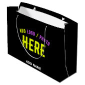 MODERNE, STYLISCH ZOLLBARE, SCHWARZE VERIFIZIERTE  GROßE GESCHENKTÜTE (Rückseite Schrägansicht)