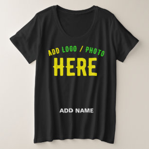 MODERNE, STYLISCH ZOLLBARE, SCHWARZE VERIFIZIERTE  GROßE GRÖßE T-Shirt