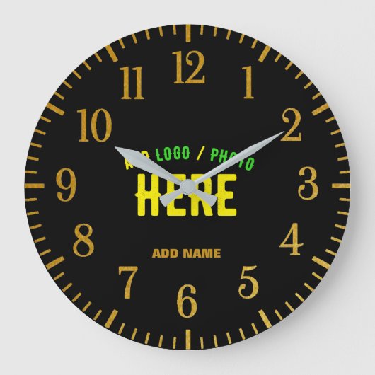 MODERNE, STYLISCH ZOLLBARE, SCHWARZE VERIFIZIERTE GROßE WANDUHR (Vorderseite)