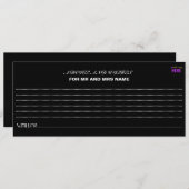 MODERNE, STYLISCH ZOLLBARE, SCHWARZE VERIFIZIERTE HINWEISKARTE (Vorne/Hinten)