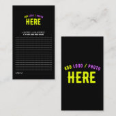 MODERNE, STYLISCH ZOLLBARE, SCHWARZE VERIFIZIERTE HINWEISKARTE (Vorne/Hinten)