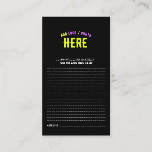 MODERNE, STYLISCH ZOLLBARE, SCHWARZE VERIFIZIERTE HINWEISKARTE (Vorderseite)