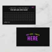 MODERNE, STYLISCH ZOLLBARE, SCHWARZE VERIFIZIERTE  HINWEISKARTE (Vorne/Hinten)