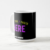 MODERNE, STYLISCH ZOLLBARE, SCHWARZE VERIFIZIERTE  KAFFEETASSE (Vorderseite Links)