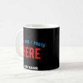MODERNE, STYLISCH ZOLLBARE, SCHWARZE VERIFIZIERTE KAFFEETASSE (Vorderseite Links)