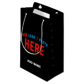 MODERNE, STYLISCH ZOLLBARE, SCHWARZE VERIFIZIERTE KLEINE GESCHENKTÜTE (Vorderseite Schrägansicht)