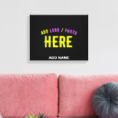 MODERNE, STYLISCH ZOLLBARE, SCHWARZE VERIFIZIERTE LEINWANDDRUCK (Insitu (Wohnzimmer))