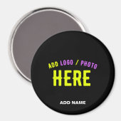 MODERNE, STYLISCH ZOLLBARE, SCHWARZE VERIFIZIERTE  MAGNET (Vorderseite/Rückseite)