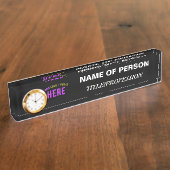 MODERNE, STYLISCH ZOLLBARE, SCHWARZE VERIFIZIERTE NAMENSPLAKETTE (Seite)