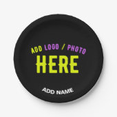 MODERNE, STYLISCH ZOLLBARE, SCHWARZE VERIFIZIERTE PAPPTELLER (Vorderseite)