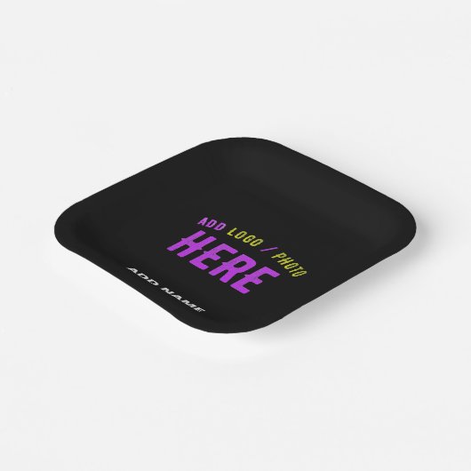 MODERNE, STYLISCH ZOLLBARE, SCHWARZE VERIFIZIERTE PAPPTELLER (Gewinkelt)