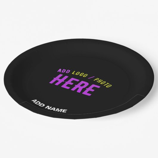 MODERNE, STYLISCH ZOLLBARE, SCHWARZE VERIFIZIERTE  PAPPTELLER (Schrägansicht)