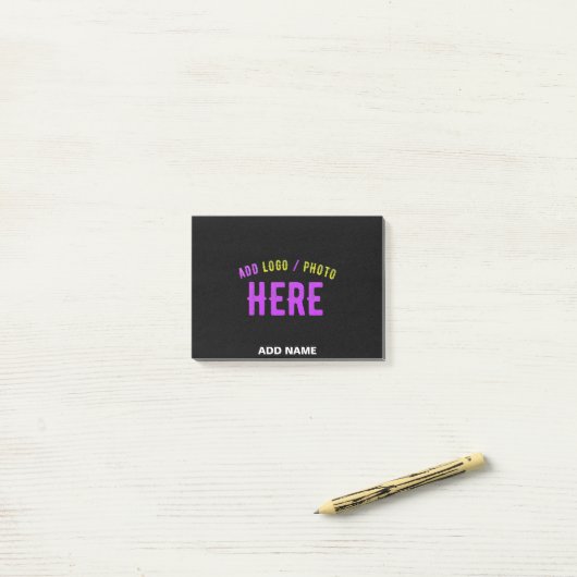 MODERNE, STYLISCH ZOLLBARE, SCHWARZE VERIFIZIERTE  POST-IT KLEBEZETTEL (Auf Schreibtisch)