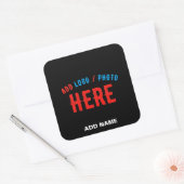 MODERNE, STYLISCH ZOLLBARE, SCHWARZE VERIFIZIERTE  QUADRATISCHER AUFKLEBER (Umschlag)