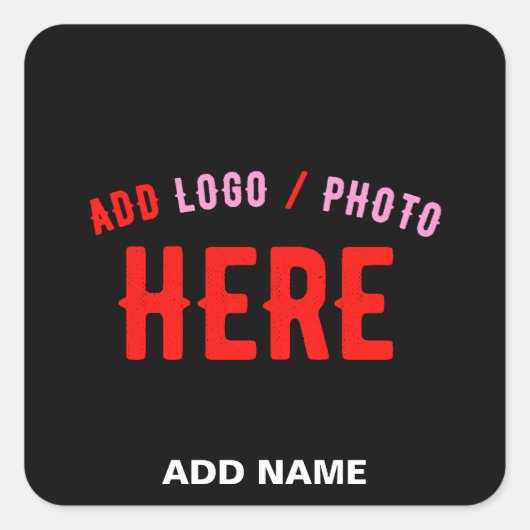 MODERNE, STYLISCH ZOLLBARE, SCHWARZE VERIFIZIERTE  QUADRATISCHER AUFKLEBER (Vorderseite)