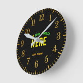 MODERNE, STYLISCH ZOLLBARE, SCHWARZE VERIFIZIERTE RUNDE WANDUHR (Winkel)