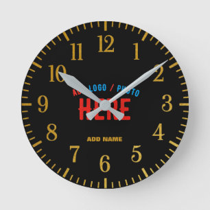 MODERNE, STYLISCH ZOLLBARE, SCHWARZE VERIFIZIERTE  RUNDE WANDUHR