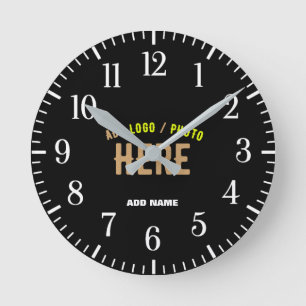 MODERNE, STYLISCH ZOLLBARE, SCHWARZE VERIFIZIERTE  RUNDE WANDUHR