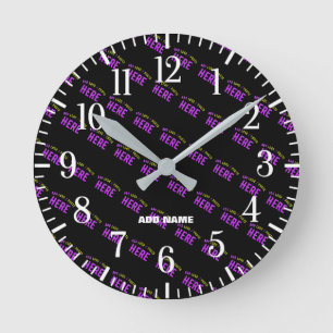 MODERNE, STYLISCH ZOLLBARE, SCHWARZE VERIFIZIERTE  RUNDE WANDUHR
