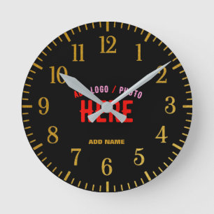 MODERNE, STYLISCH ZOLLBARE, SCHWARZE VERIFIZIERTE  RUNDE WANDUHR