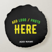 MODERNE, STYLISCH ZOLLBARE, SCHWARZE VERIFIZIERTE  RUNDES KISSEN (Rückseite)