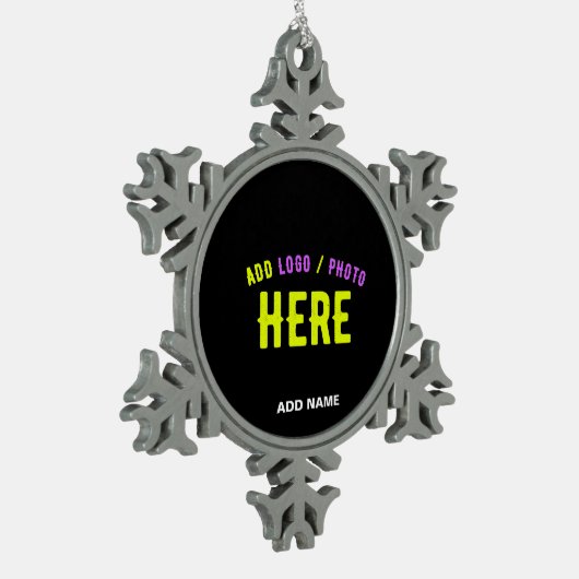 MODERNE, STYLISCH ZOLLBARE, SCHWARZE VERIFIZIERTE SCHNEEFLOCKEN Zinn-Ornament (Links)