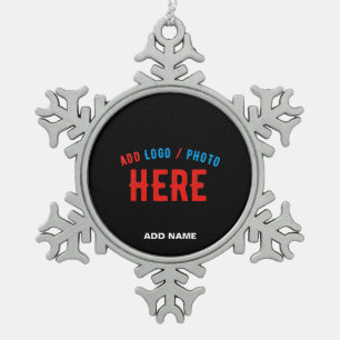 MODERNE, STYLISCH ZOLLBARE, SCHWARZE VERIFIZIERTE SCHNEEFLOCKEN Zinn-Ornament