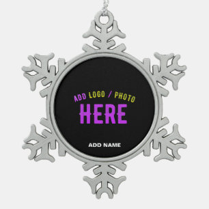 MODERNE, STYLISCH ZOLLBARE, SCHWARZE VERIFIZIERTE SCHNEEFLOCKEN Zinn-Ornament