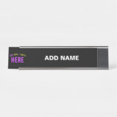 MODERNE, STYLISCH ZOLLBARE, SCHWARZE VERIFIZIERTE  SCHREIBTISCHNAMENSPLAKETTE (Vorderseite )